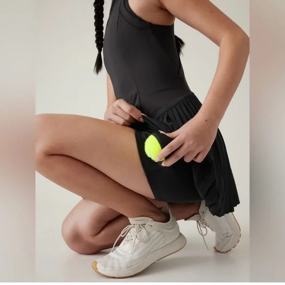 NWT Athleta White Sleeveless Dress with Pleated Skirt - Picture 5 of 5